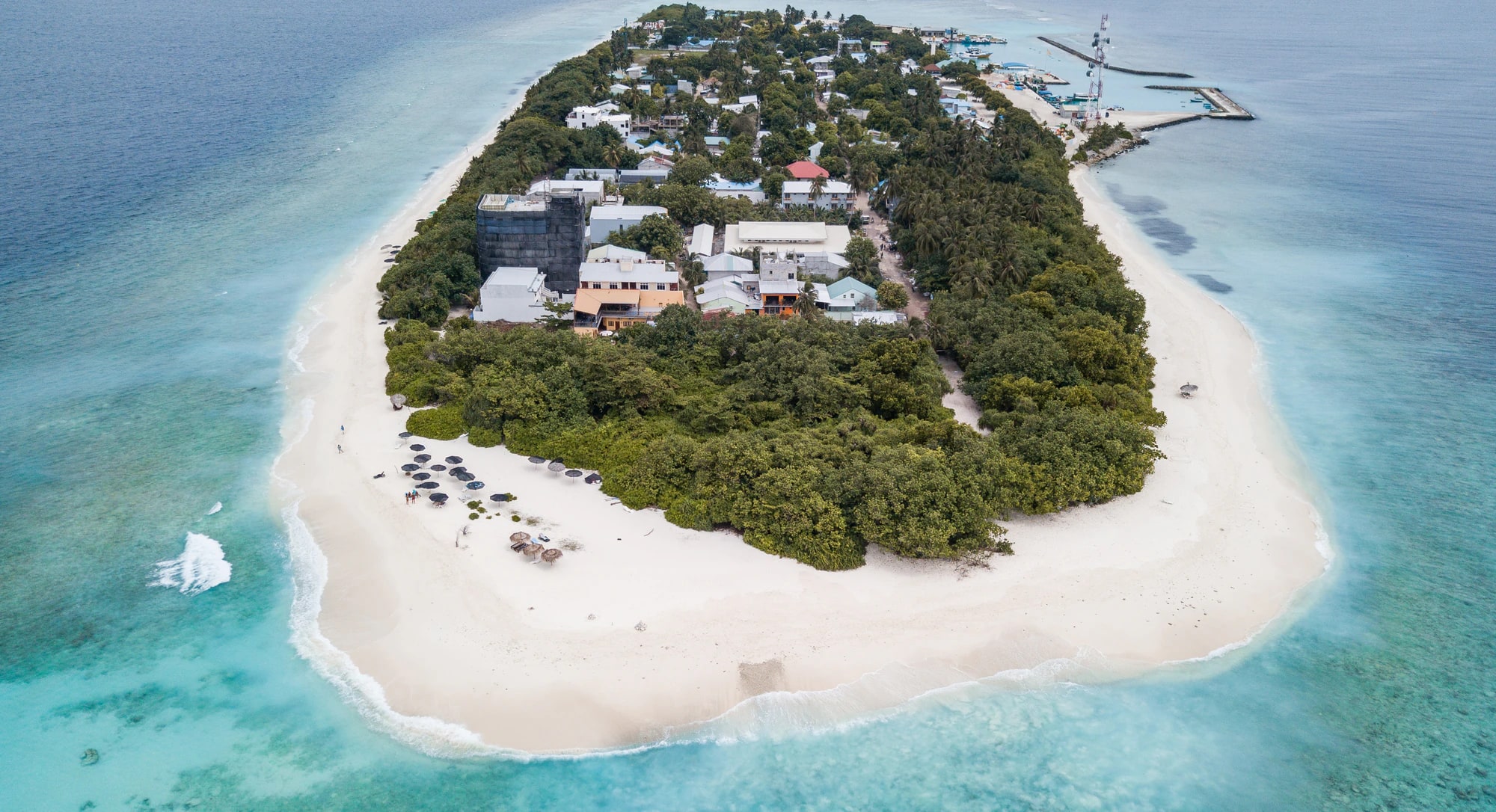 An aerial view of Ukulhas island